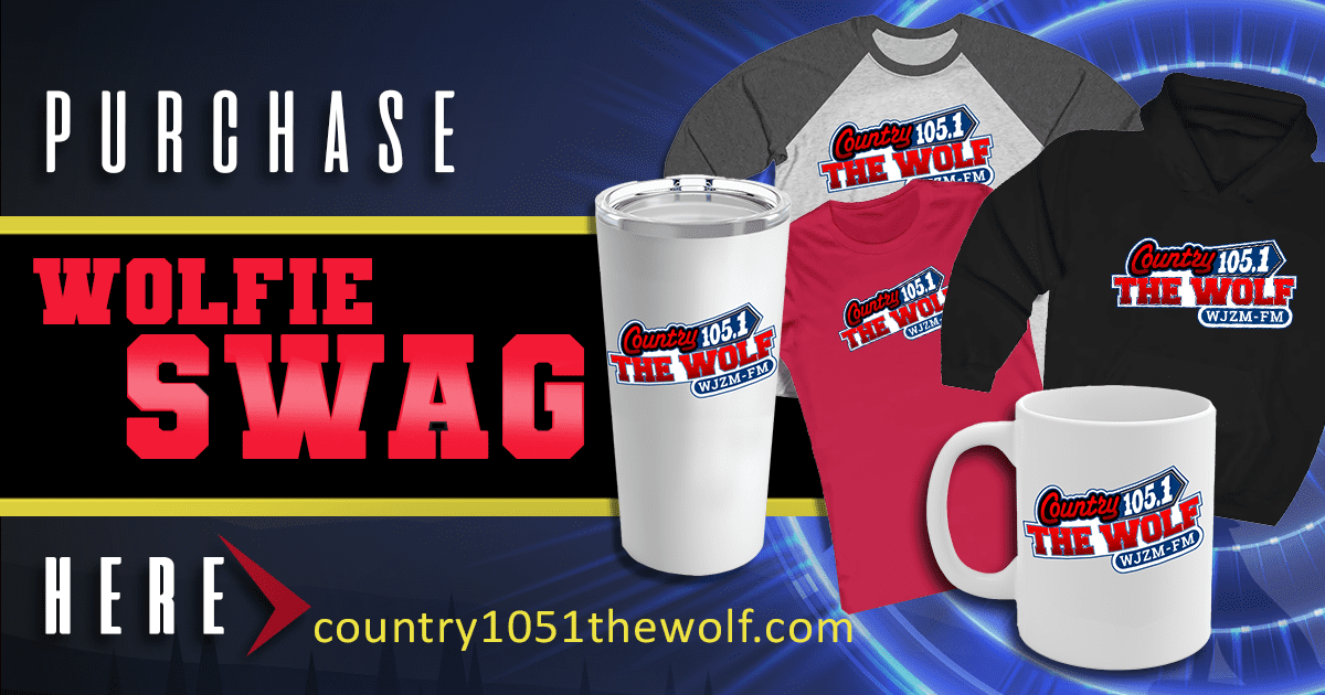 Purchase Wolfie Swag | Country 105.1 The Wolf (WJZM)